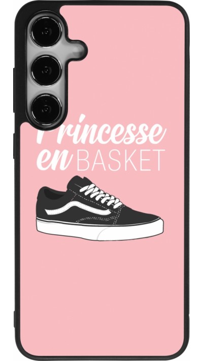 Coque Samsung Galaxy S24+ - Silicone rigide noir princesse en basket