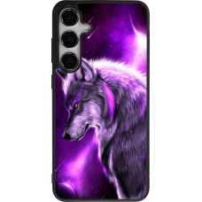 Coque Samsung Galaxy S24+ - Silicone rigide noir Purple Sky Wolf