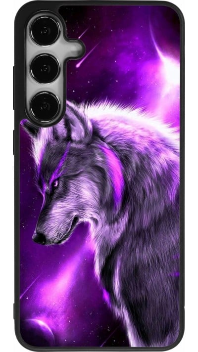 Coque Samsung Galaxy S24+ - Silicone rigide noir Purple Sky Wolf