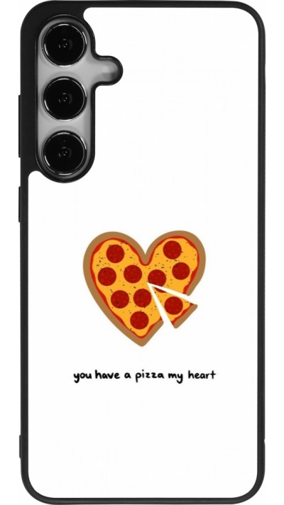 Coque Samsung Galaxy S24+ - Silicone rigide noir Saint Valentines Day 26 You have my pizza heart