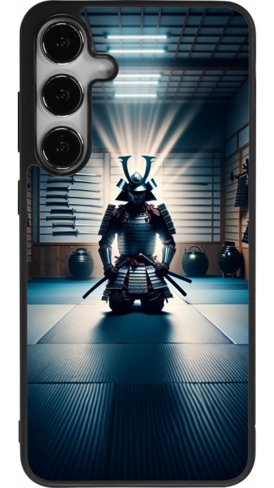 Coque Samsung Galaxy S24+ - Silicone rigide noir Samouraï en prière