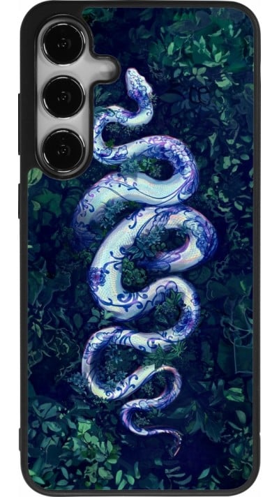 Coque Samsung Galaxy S24+ - Silicone rigide noir Serpent Blue Anaconda