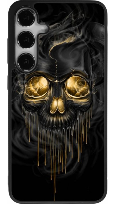 Coque Samsung Galaxy S24+ - Silicone rigide noir Skull 02