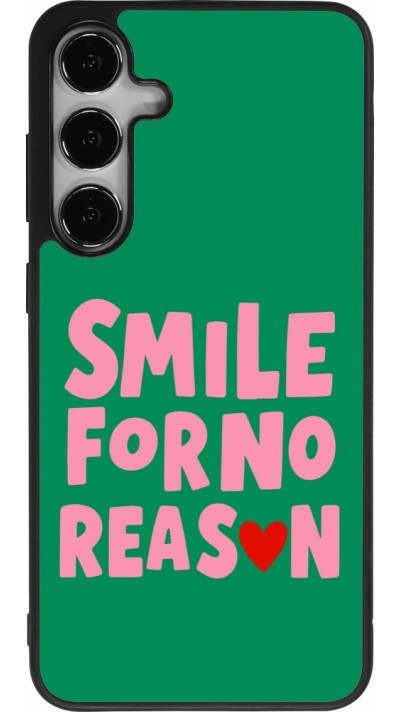 Coque Samsung Galaxy S24+ - Silicone rigide noir Smile for no reason 2026