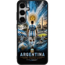 Coque Samsung Galaxy S24+ - Silicone rigide noir Football Argentine splash 2026