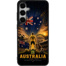 Coque Samsung Galaxy S24+ - Silicone rigide noir Football Australie splash 2026
