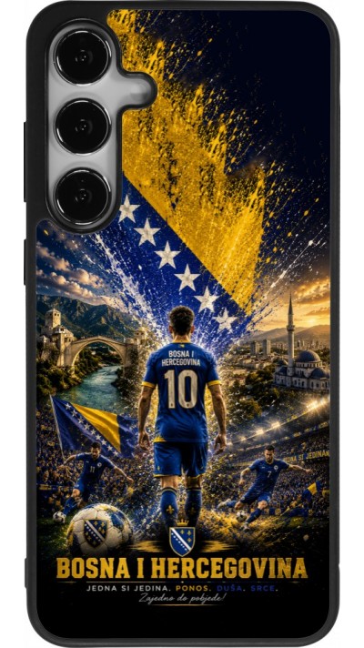 Coque Samsung Galaxy S24+ - Silicone rigide noir Football Bosnie-Herzégovine splash 2026