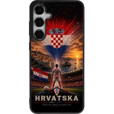 Coque Samsung Galaxy S24+ - Silicone rigide noir Football Croatie splash 2026