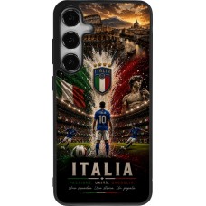 Coque Samsung Galaxy S24+ - Silicone rigide noir Football Italie splash 2026