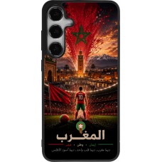 Coque Samsung Galaxy S24+ - Silicone rigide noir Football Maroc splash 2026