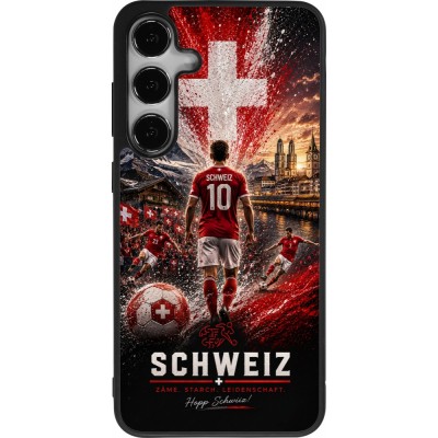 Samsung Galaxy S24+ Case Hülle - Silikon schwarz Fussball Schweiz splash 2026