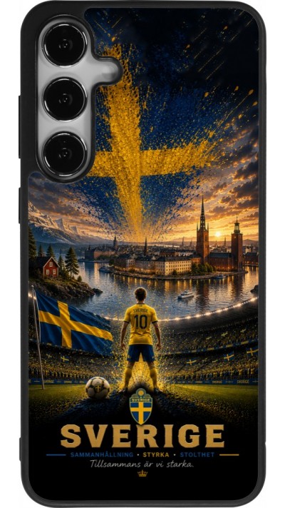 Coque Samsung Galaxy S24+ - Silicone rigide noir Football Suède splash 2026