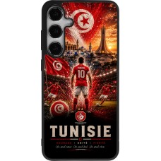 Coque Samsung Galaxy S24+ - Silicone rigide noir Football Tunisie splash 2026
