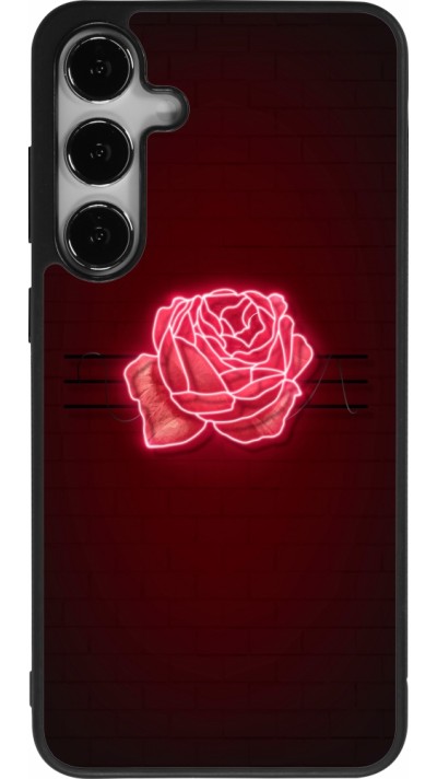 Coque Samsung Galaxy S24+ - Silicone rigide noir Spring 23 neon rose