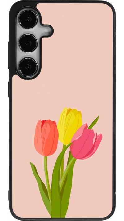 Coque Samsung Galaxy S24+ - Silicone rigide noir Spring 23 tulip trio