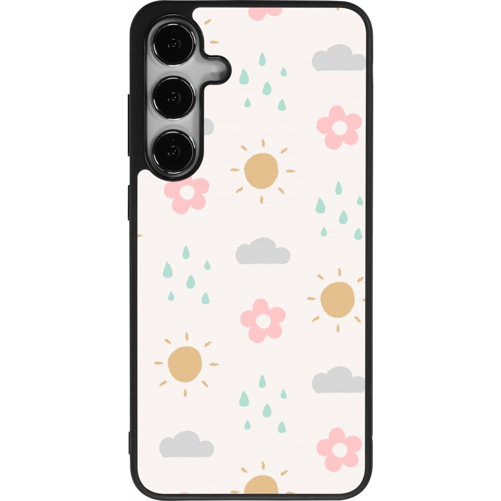 Coque Samsung Galaxy S24+ - Silicone rigide noir Spring 23 weather