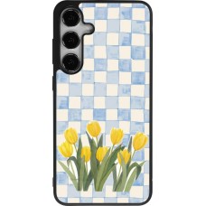 Coque Samsung Galaxy S24+ - Silicone rigide noir Blue vichy tulips 2026