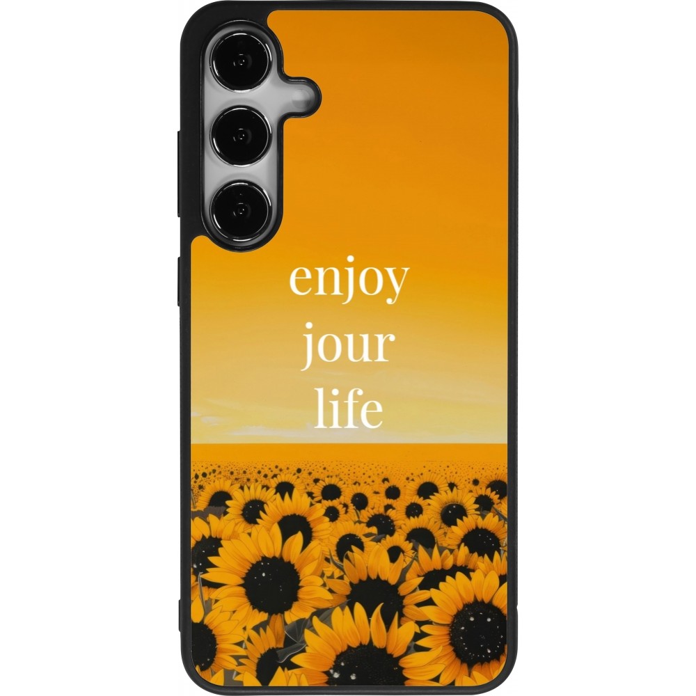 Samsung Galaxy S24+ Case Hülle - Silikon schwarz Summer 2025 Enjoy your life
