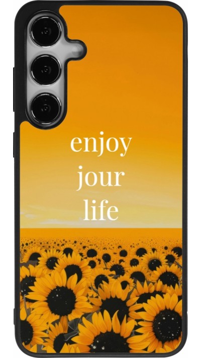 Samsung Galaxy S24+ Case Hülle - Silikon schwarz Summer 2025 Enjoy your life