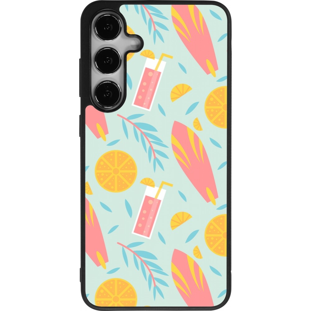 Samsung Galaxy S24+ Case Hülle - Silikon schwarz Summer 2025 Pattern citron