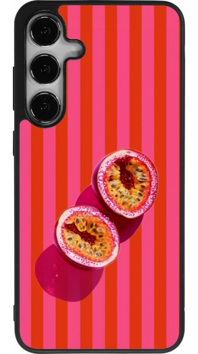 Coque Samsung Galaxy S24+ - Silicone rigide noir Passion fruit Summer 2026