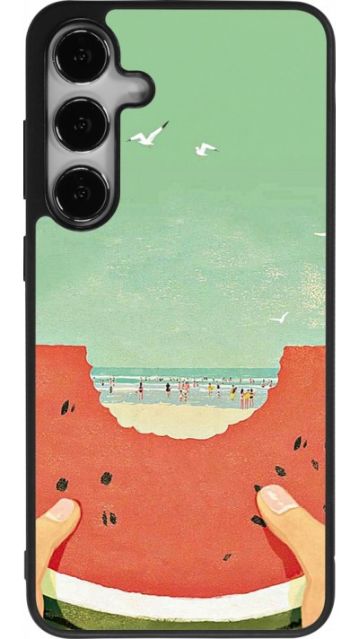 Coque Samsung Galaxy S24+ - Silicone rigide noir Views through a watermelon Summer 2026