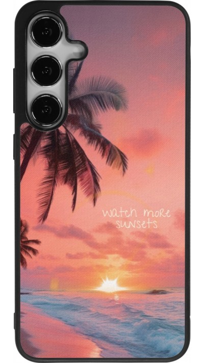 Coque Samsung Galaxy S24+ - Silicone rigide noir Watch more sunsets Summer 2026