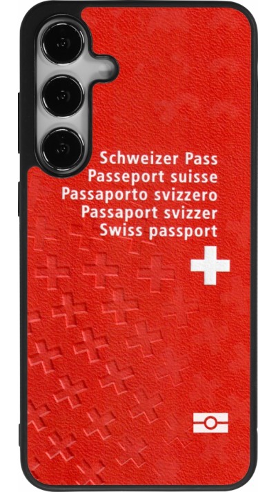 Coque Samsung Galaxy S24+ - Silicone rigide noir Swiss Passport