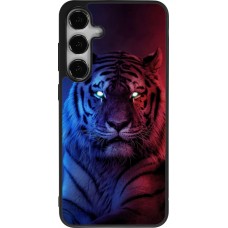 Coque Samsung Galaxy S24+ - Silicone rigide noir Tiger Blue Red