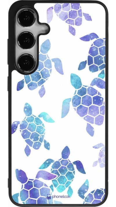 Coque Samsung Galaxy S24+ - Silicone rigide noir Turtles pattern watercolor