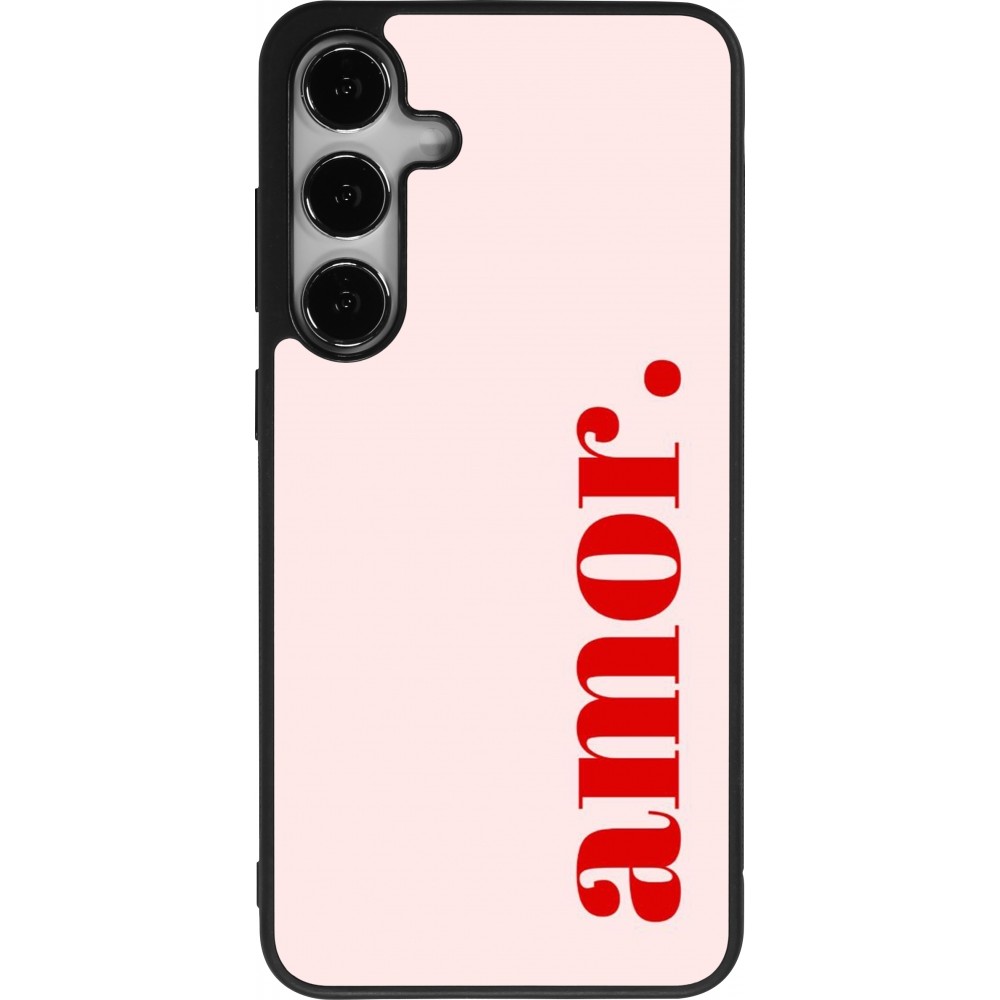Coque Samsung Galaxy S24+ - Silicone rigide noir Valentine 2024 amor