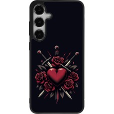 Coque Samsung Galaxy S24+ - Silicone rigide noir Valentine 2024 gothic love
