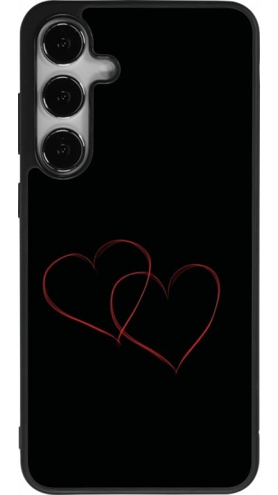 Coque Samsung Galaxy S24+ - Silicone rigide noir Valentine 2023 attached heart