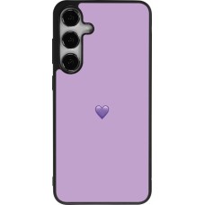 Coque Samsung Galaxy S24+ - Silicone rigide noir Valentine 2023 purpule single heart