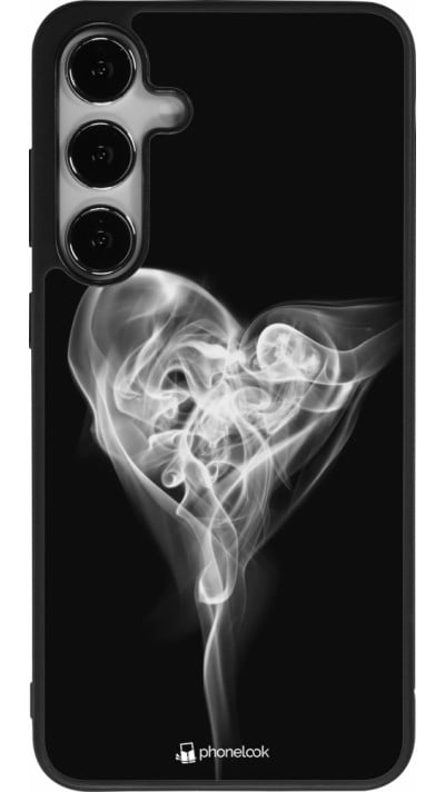 Coque Samsung Galaxy S24+ - Silicone rigide noir Valentine 2022 Black Smoke