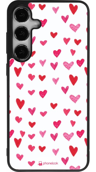 Coque Samsung Galaxy S24+ - Silicone rigide noir Valentine 2022 Many pink hearts