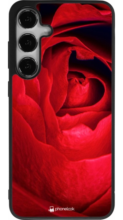 Coque Samsung Galaxy S24+ - Silicone rigide noir Valentine 2022 Rose