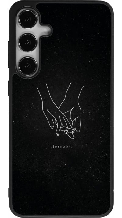 Coque Samsung Galaxy S24+ - Silicone rigide noir Valentine 2023 hands forever