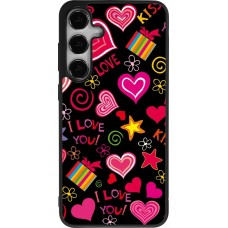 Samsung Galaxy S24+ Case Hülle - Silikon schwarz Valentine 2023 love symbols