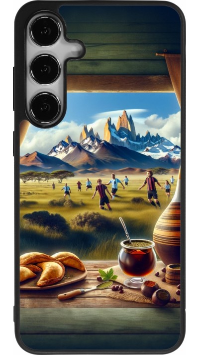 Coque Samsung Galaxy S24+ - Silicone rigide noir Vibes argentines