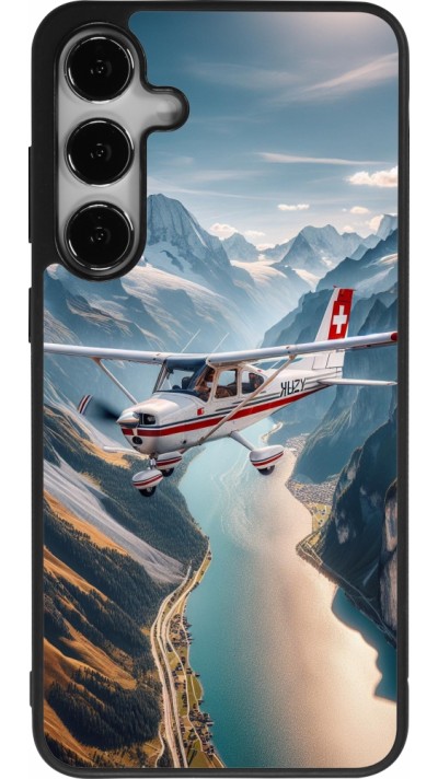 Samsung Galaxy S24+ Case Hülle - Silikon schwarz Schweizer Alpenflug