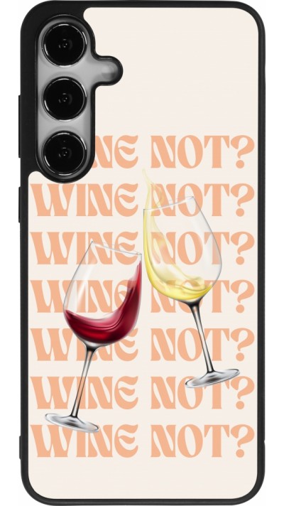 Coque Samsung Galaxy S24+ - Silicone rigide noir Wine not