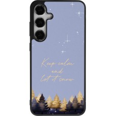 Coque Samsung Galaxy S24+ - Silicone rigide noir Winter 25 Winter illustration of trees
