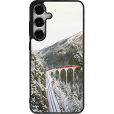 Coque Samsung Galaxy S24+ - Silicone rigide noir Winter 25 Winter polar express