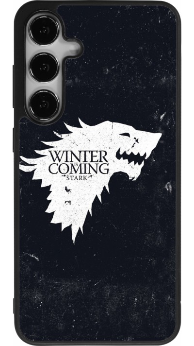 Coque Samsung Galaxy S24+ - Silicone rigide noir Winter is coming Stark