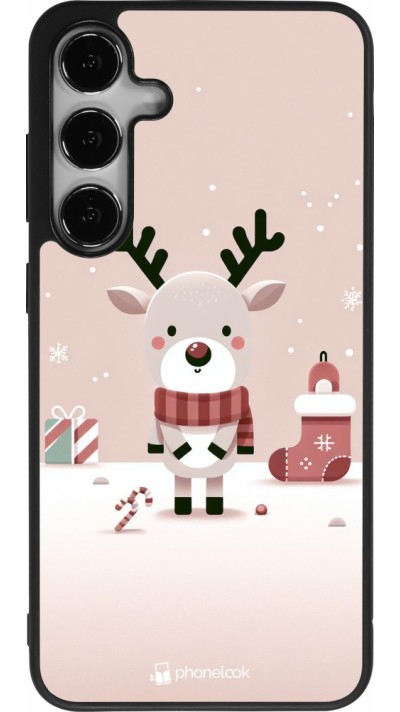 Coque Samsung Galaxy S24+ - Silicone rigide noir Noël 2023 Choupinette Renne