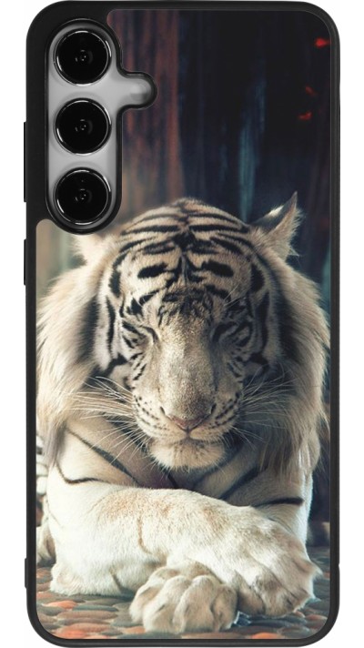 Coque Samsung Galaxy S24+ - Silicone rigide noir Zen Tiger