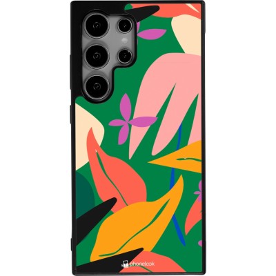 Samsung Galaxy S24 Ultra Case Hülle - Silikon schwarz Abstract Jungle