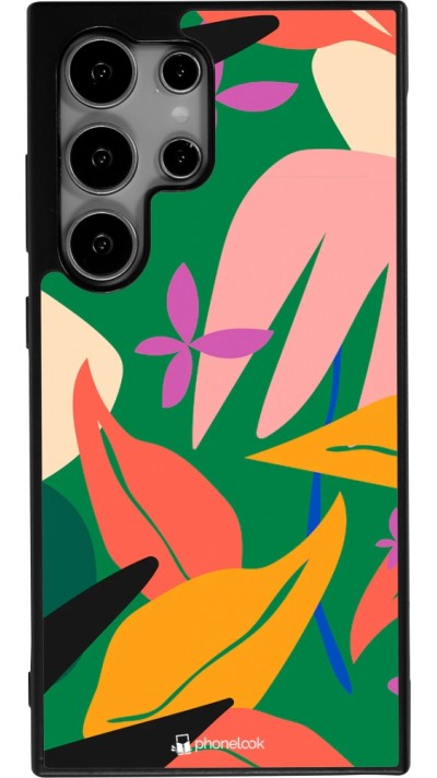 Coque Samsung Galaxy S24 Ultra - Silicone rigide noir Abstract Jungle