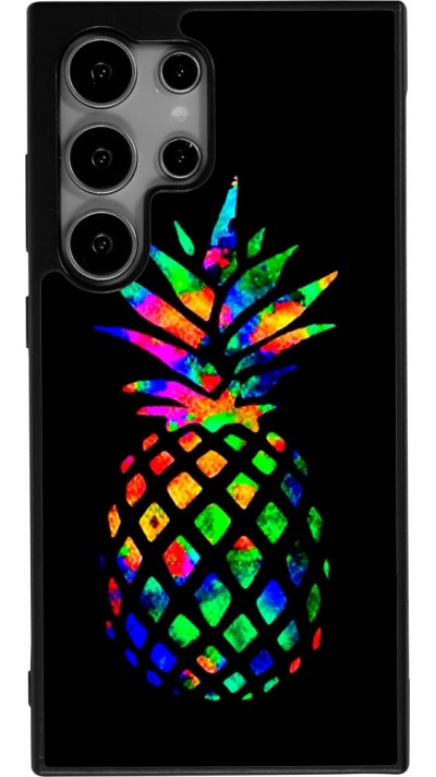 Coque Samsung Galaxy S24 Ultra - Silicone rigide noir Ananas Multi-colors